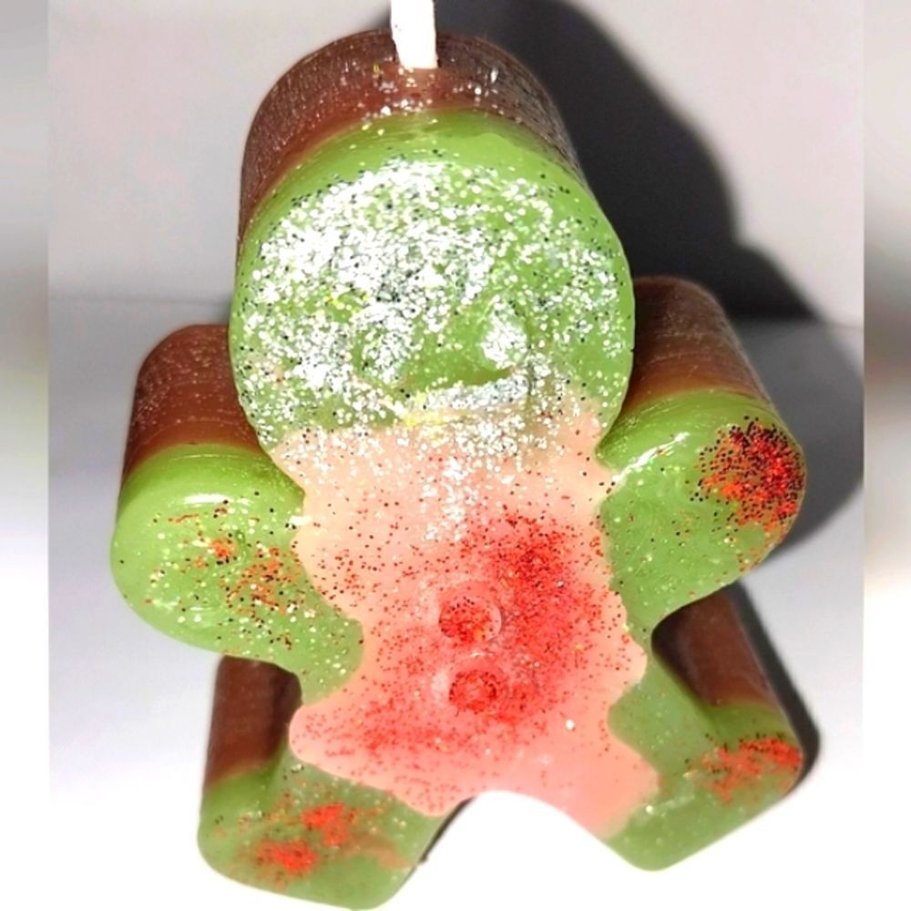 Hand crafted limited edition Gingerbread man candle
